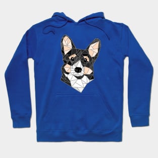 Corgi Black Stained Glass Hoodie